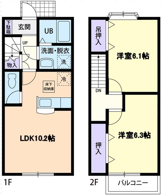 FULL BLOOM(2LDK/1階)の間取り写真
