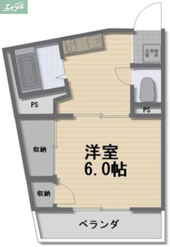 あるふぁII(1K/2階)の間取り写真