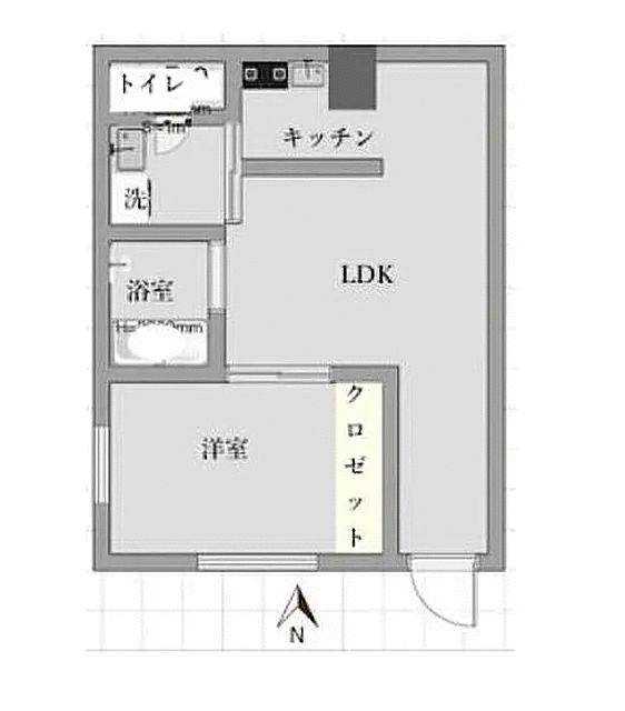 やまぐちビル(1LDK/1階)の間取り写真