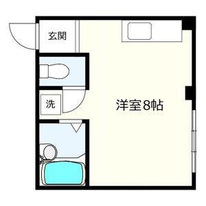 若井ビル(ワンルーム/3階)の間取り写真
