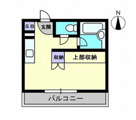 ヴィラハイジア春吉(ワンルーム/4階)の間取り写真