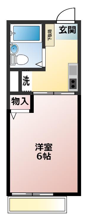 イーストハイム(1K/1階)の間取り写真