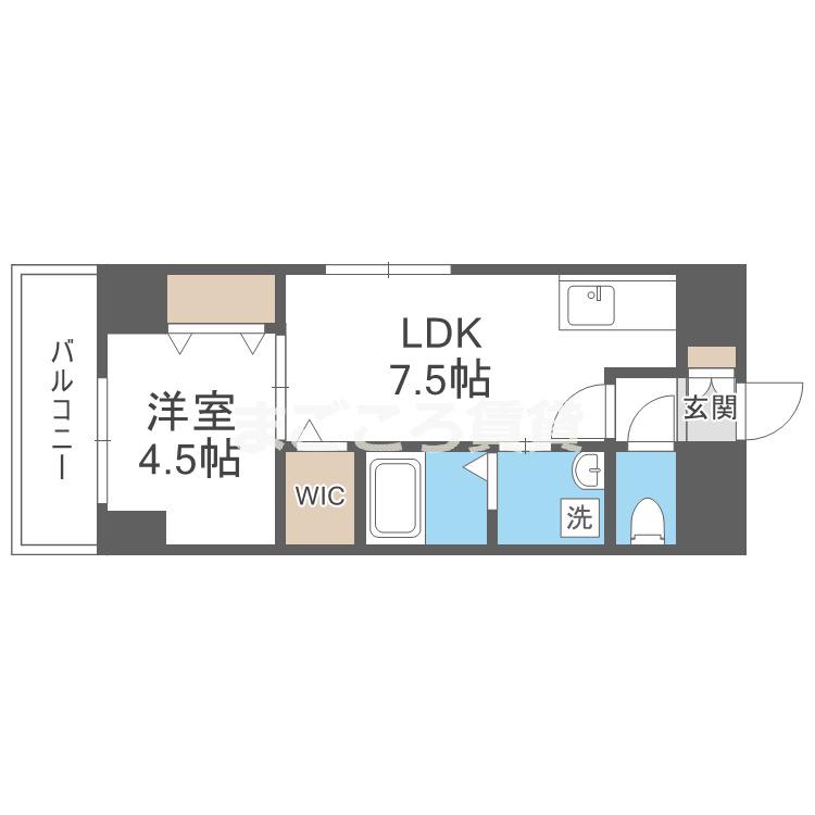 LACASA上本町(1LDK/3階)の間取り写真