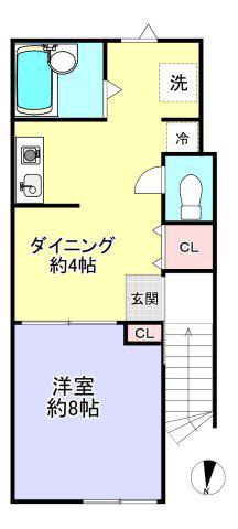 メゾンサイトウ8(1DK/2階)の間取り写真