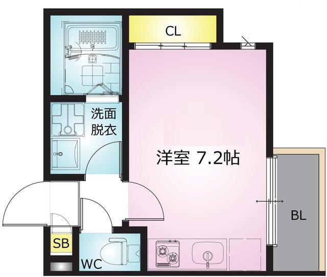 REGALEST白鳥(ワンルーム/2階)の間取り写真