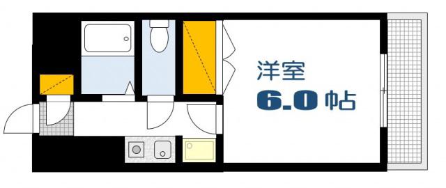 片山ビル10(1K/3階)の間取り写真