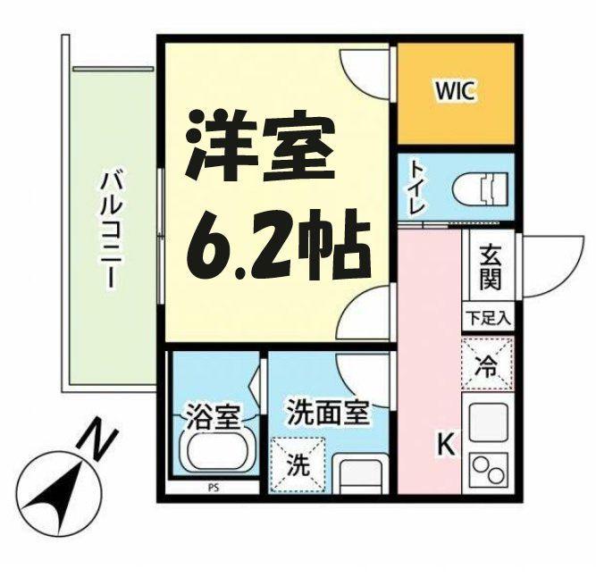 CASSOLO北越谷Ⅱ(1K/3階)の間取り写真