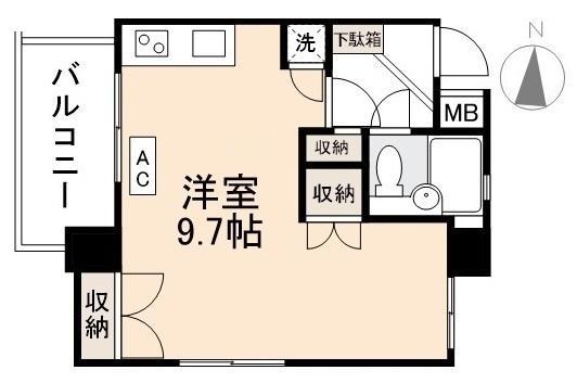 R-RESIDENCE TAKAMATSU(ワンルーム/4階)の間取り写真