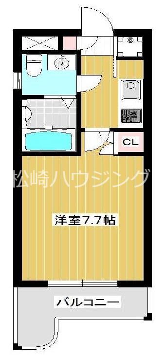 サンテラスもみじ山(1K/2階)の間取り写真