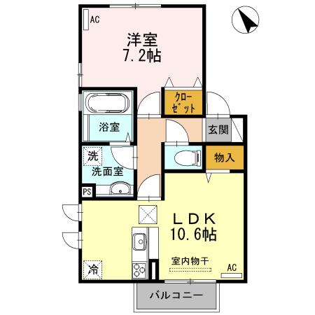 セジュールリアン(1LDK/1階)の間取り写真