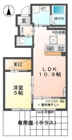 FELICE(1LDK/1階)の間取り写真