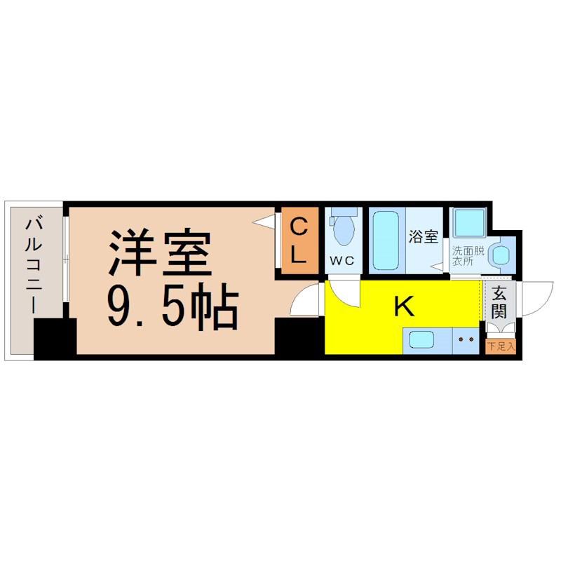 ARTIZA鶴舞(1K/8階)の間取り写真