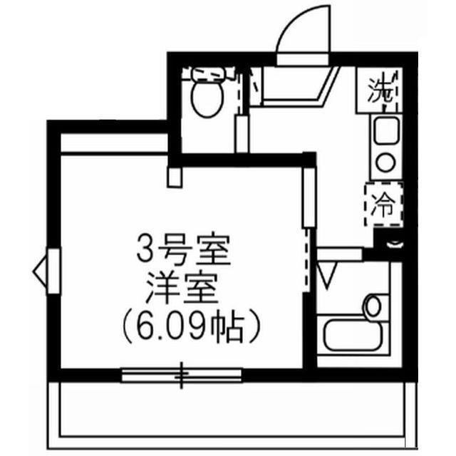 フロンティア東白楽(1K/3階)の間取り写真
