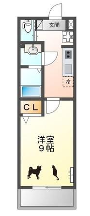 グランシャリオ葵(1K/2階)の間取り写真