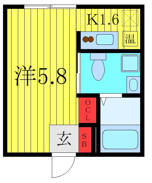 カーサファースト大森(1K/2階)の間取り写真