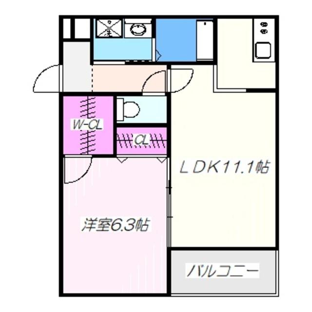 ピアチェーレII番(1LDK/1階)の間取り写真