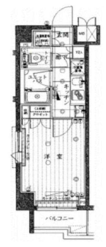 ルーブル羽田荻中(1K/5階)の間取り写真