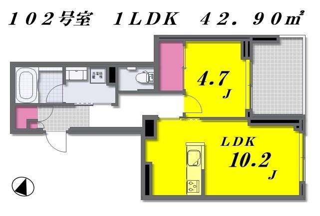 MAISON DE FRANCメゾン ド フラン(1LDK/1階)の間取り写真