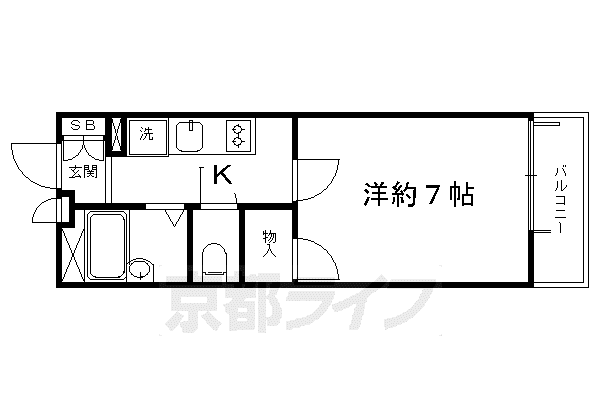 レオパレス東山山麓(1K/3階)の間取り写真