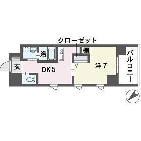 QREST博多東II(1DK/4階)の間取り写真