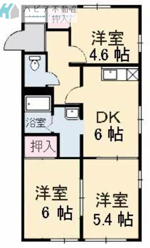 プリムローズ(3DK/1階)の間取り写真