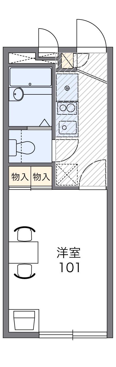 レオパレス上井沢(1K/2階)の間取り写真