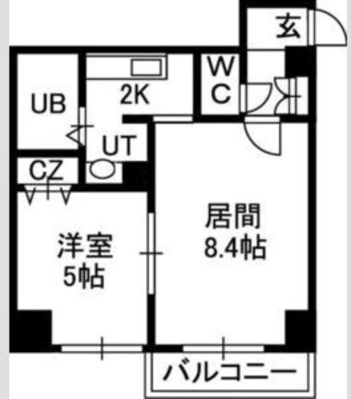 WILL DO南12条(1LDK/5階)の間取り写真