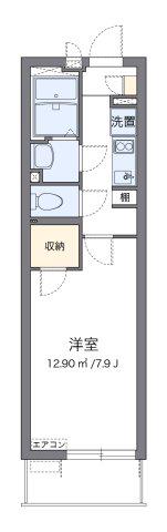 クレイノ蓬莱(1K/3階)の間取り写真