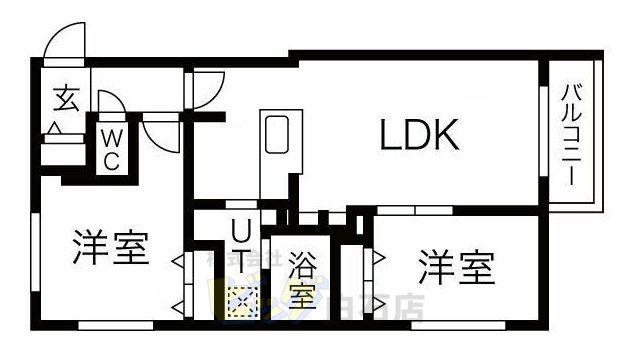 ブランシャールNOA豊平(2LDK/2階)の間取り写真
