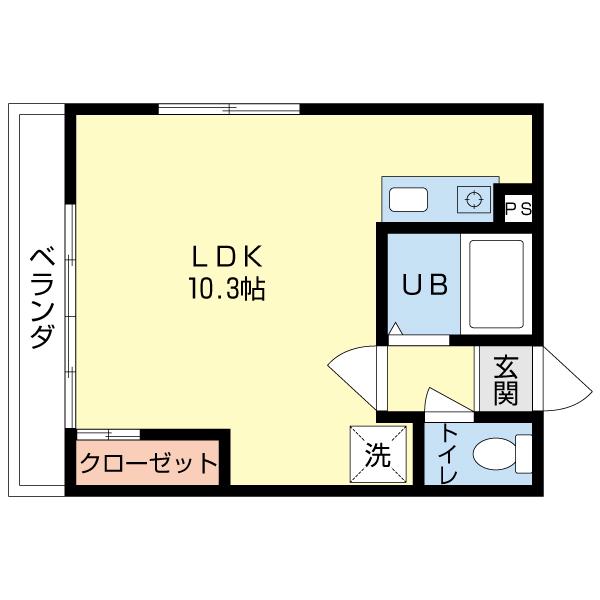 シティハウス81(ワンルーム/2階)の間取り写真