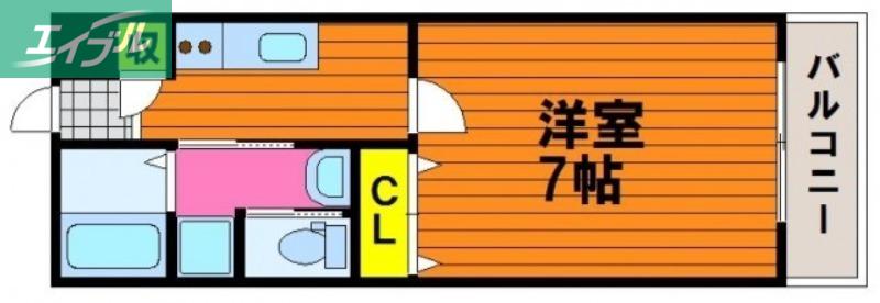 レクシア大供(1K/2階)の間取り写真