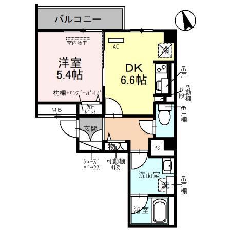 D-RESIDENCE 長居(1DK/3階)の間取り写真