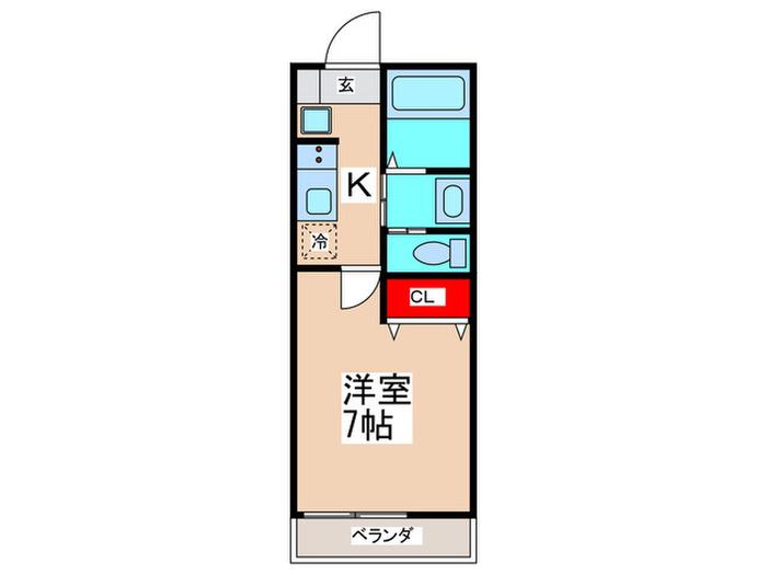 VILLA中国分(1K/2階)の間取り写真