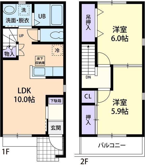 CASA DOMANI(2LDK/1階)の間取り写真