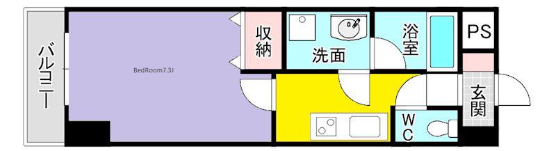U-BASIC REEF 三萩野(1K/5階)の間取り写真