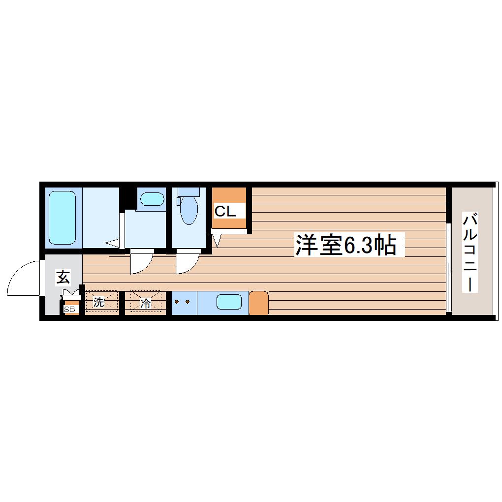 G-CREST土樋(1K/3階)の間取り写真