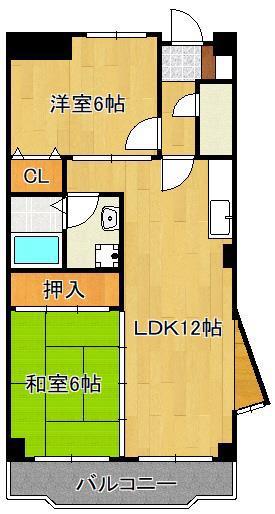クレベール社ノ木(2LDK/2階)の間取り写真