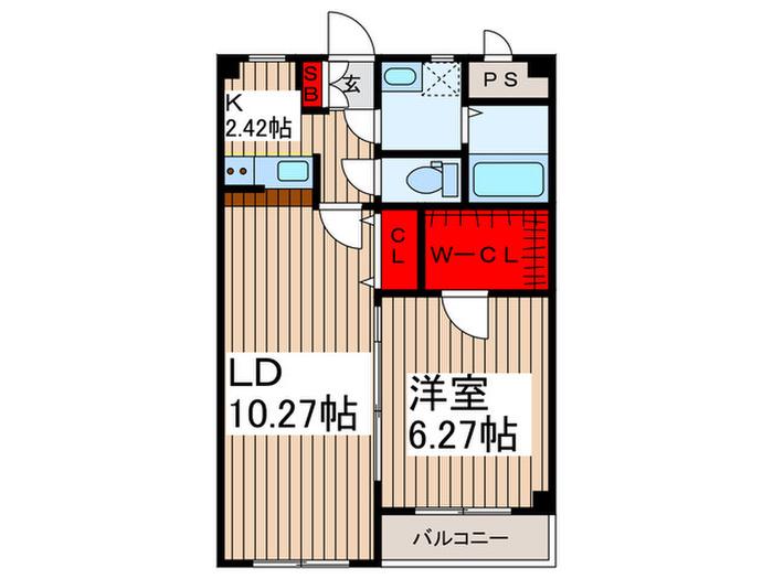クレールIII(1LDK/1階)の間取り写真