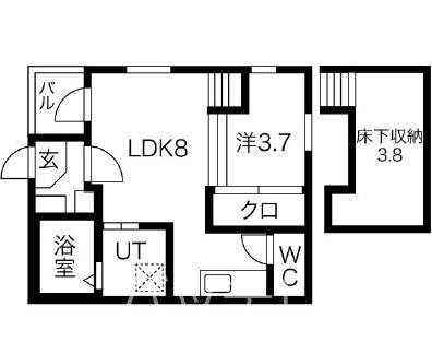 NEXT STAGE II(1LDK/1階)の間取り写真