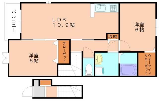 サード コンフォート B(2LDK/2階)の間取り写真