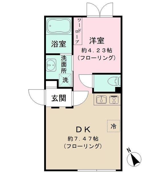 LAPIS中野坂上II(1DK/2階)の間取り写真
