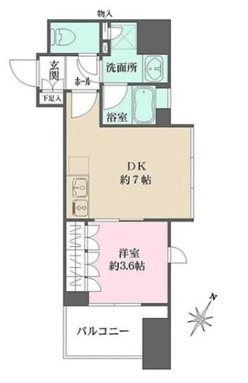 ミュプレ表参道(1DK/4階)の間取り写真