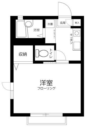 シンフォニーA(1K/1階)の間取り写真
