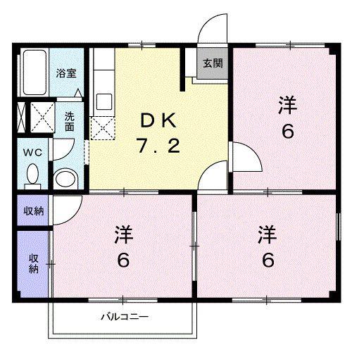 スペースプラザ未来(3DK/2階)の間取り写真
