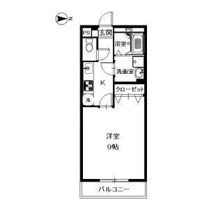 アムールエスパス(1K/2階)の間取り写真