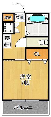 ケイズキューブ(1K/3階)の間取り写真