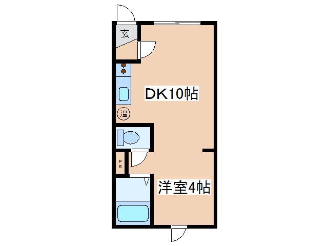パークサイド貴(1DK/2階)の間取り写真