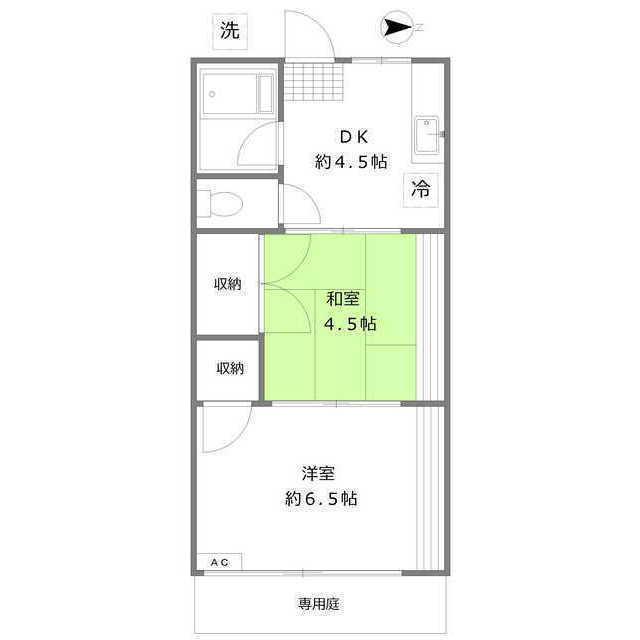 MKハイム(2DK/1階)の間取り写真