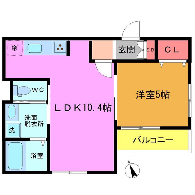 BRILLIANCE本八幡(1LDK/3階)の間取り写真