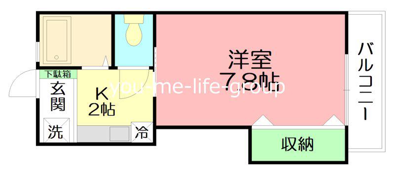クレール・シェソワ(1K/2階)の間取り写真